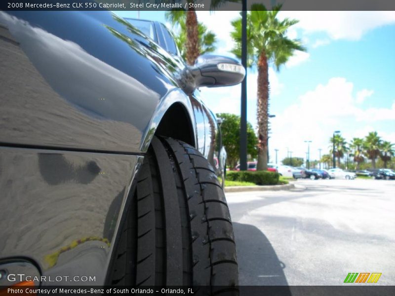 Steel Grey Metallic / Stone 2008 Mercedes-Benz CLK 550 Cabriolet