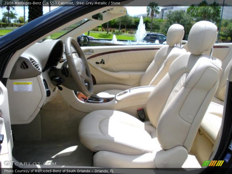 Steel Grey Metallic / Stone 2008 Mercedes-Benz CLK 550 Cabriolet