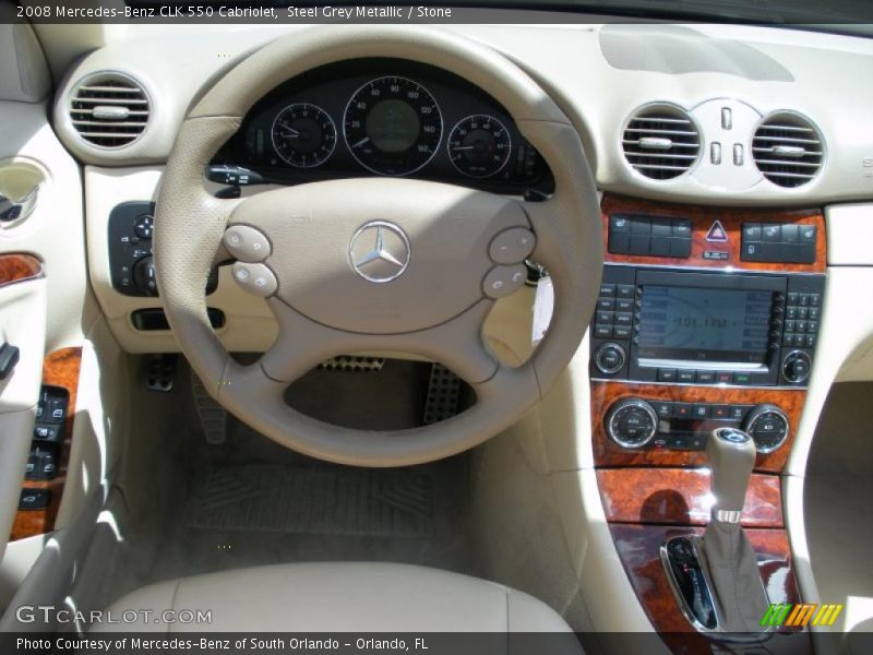 Steel Grey Metallic / Stone 2008 Mercedes-Benz CLK 550 Cabriolet