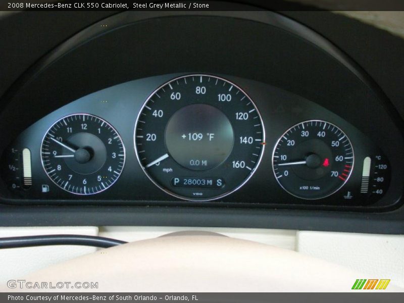 Steel Grey Metallic / Stone 2008 Mercedes-Benz CLK 550 Cabriolet