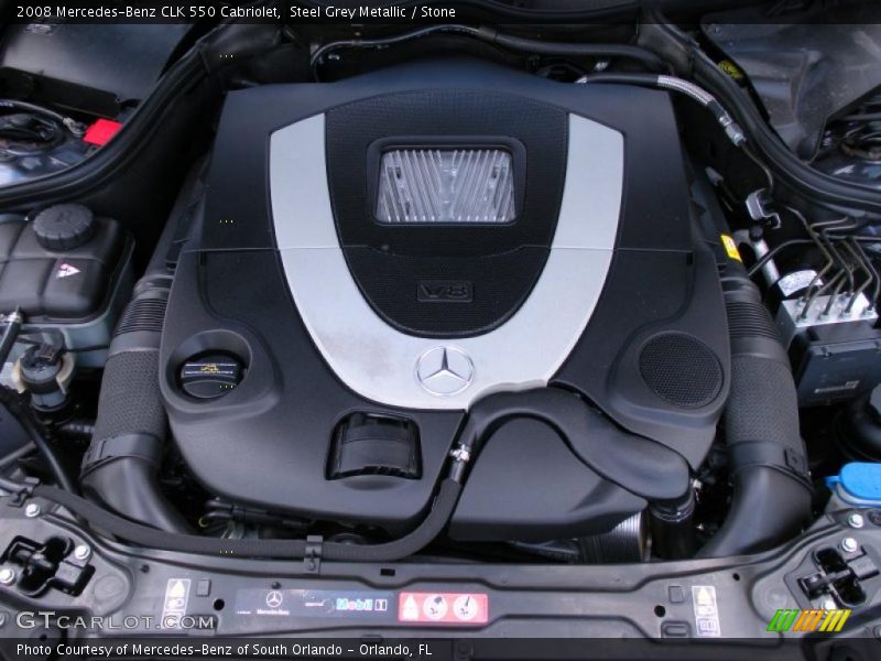 Steel Grey Metallic / Stone 2008 Mercedes-Benz CLK 550 Cabriolet