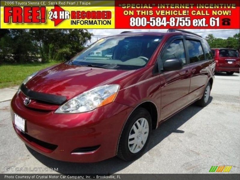 Salsa Red Pearl / Taupe 2006 Toyota Sienna CE