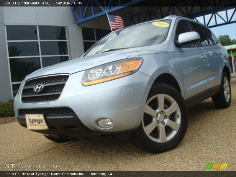 Silver Blue / Gray 2008 Hyundai Santa Fe SE