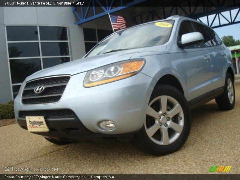 Silver Blue / Gray 2008 Hyundai Santa Fe SE