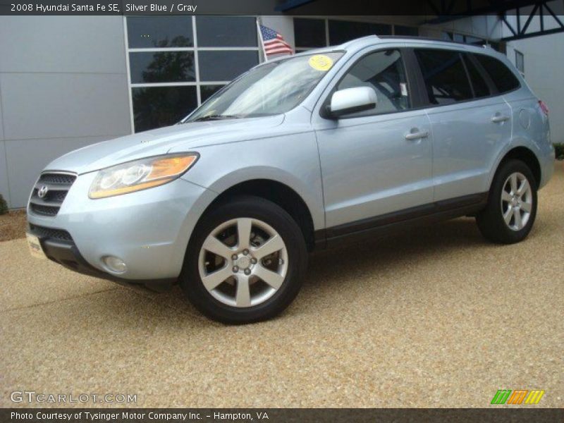 Silver Blue / Gray 2008 Hyundai Santa Fe SE