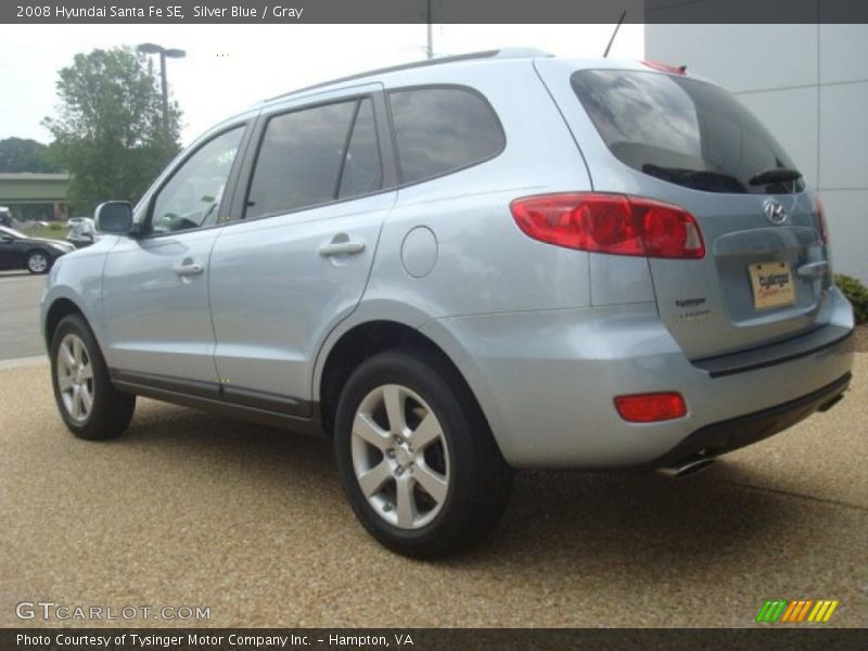 Silver Blue / Gray 2008 Hyundai Santa Fe SE