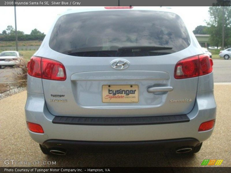 Silver Blue / Gray 2008 Hyundai Santa Fe SE