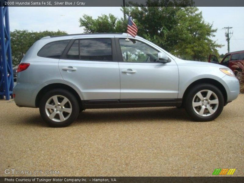 Silver Blue / Gray 2008 Hyundai Santa Fe SE