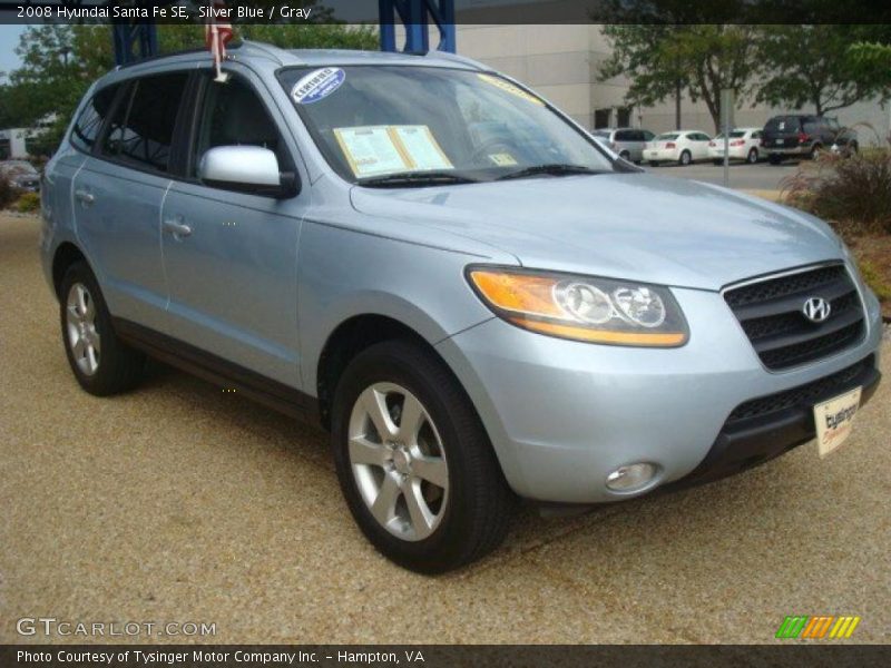 Silver Blue / Gray 2008 Hyundai Santa Fe SE