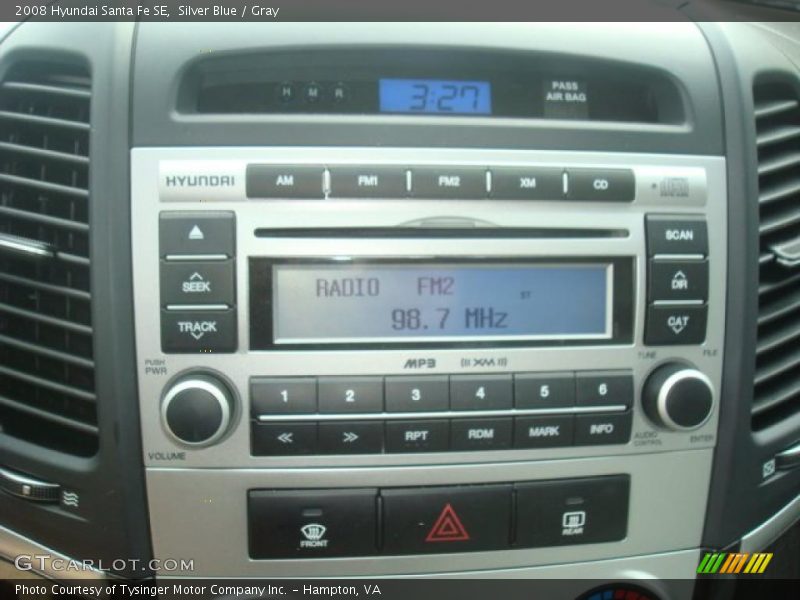 Silver Blue / Gray 2008 Hyundai Santa Fe SE