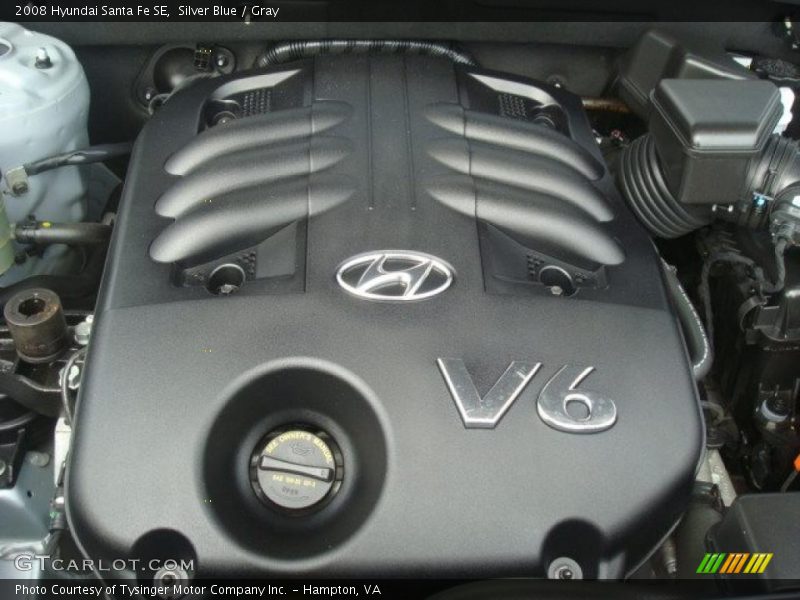 Silver Blue / Gray 2008 Hyundai Santa Fe SE