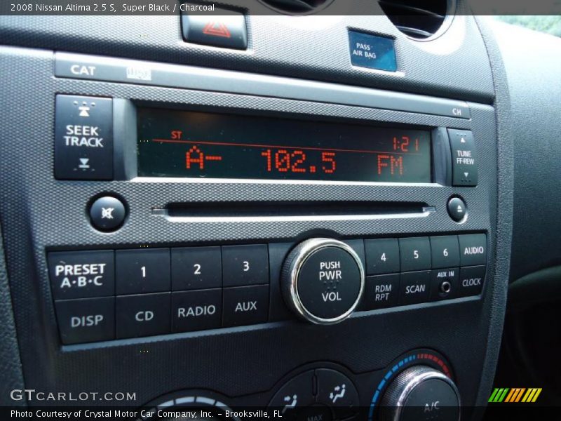 Super Black / Charcoal 2008 Nissan Altima 2.5 S