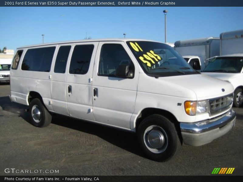 Oxford White / Medium Graphite 2001 Ford E Series Van E350 Super Duty Passenger Extended