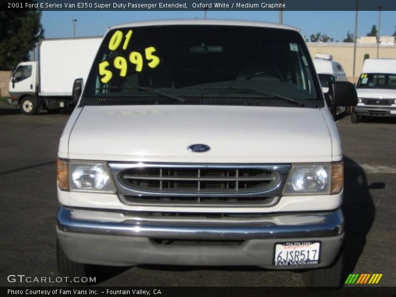 Oxford White / Medium Graphite 2001 Ford E Series Van E350 Super Duty Passenger Extended