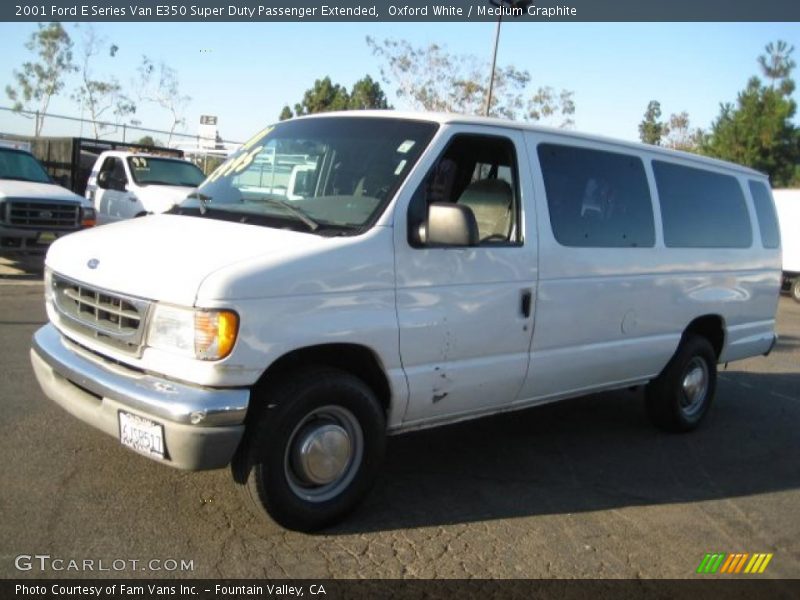 Oxford White / Medium Graphite 2001 Ford E Series Van E350 Super Duty Passenger Extended
