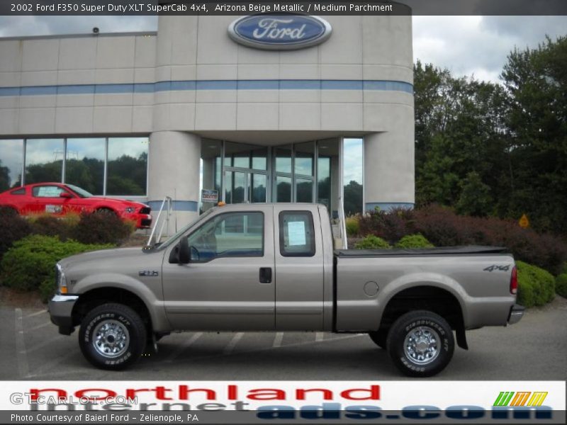 Arizona Beige Metallic / Medium Parchment 2002 Ford F350 Super Duty XLT SuperCab 4x4