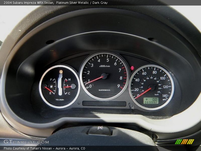 Platinum Silver Metallic / Dark Gray 2004 Subaru Impreza WRX Sedan