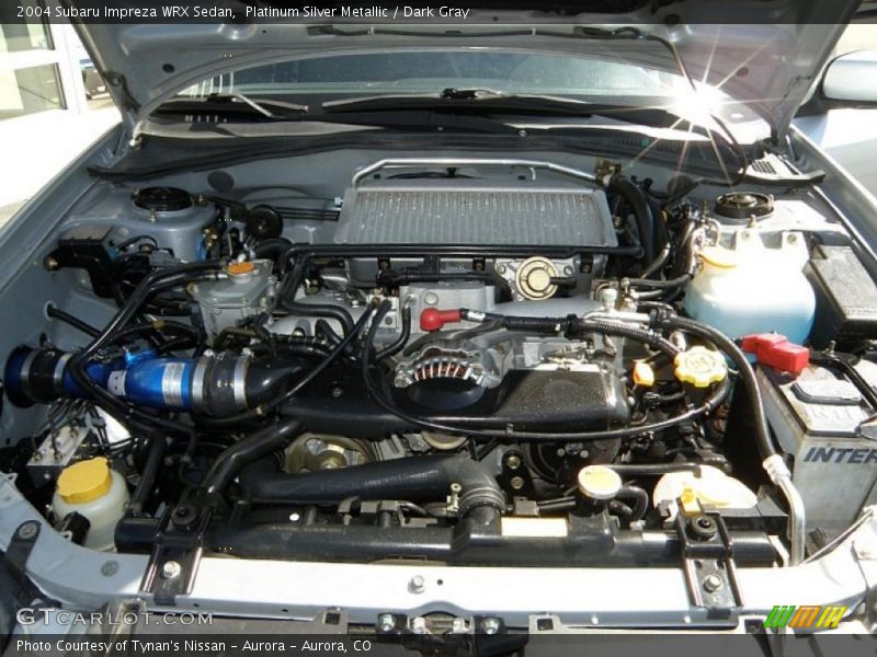 Platinum Silver Metallic / Dark Gray 2004 Subaru Impreza WRX Sedan