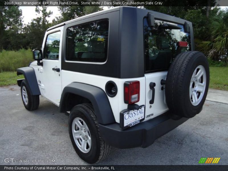 Stone White / Dark Slate Gray/Medium Slate Gray 2008 Jeep Wrangler X 4x4 Right Hand Drive
