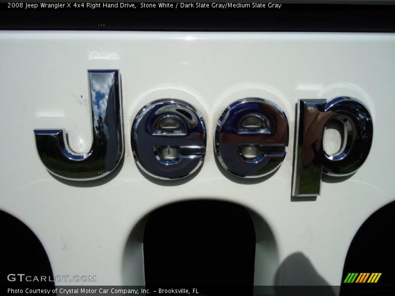 Stone White / Dark Slate Gray/Medium Slate Gray 2008 Jeep Wrangler X 4x4 Right Hand Drive