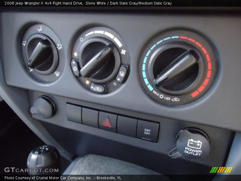 Controls of 2008 Wrangler X 4x4 Right Hand Drive
