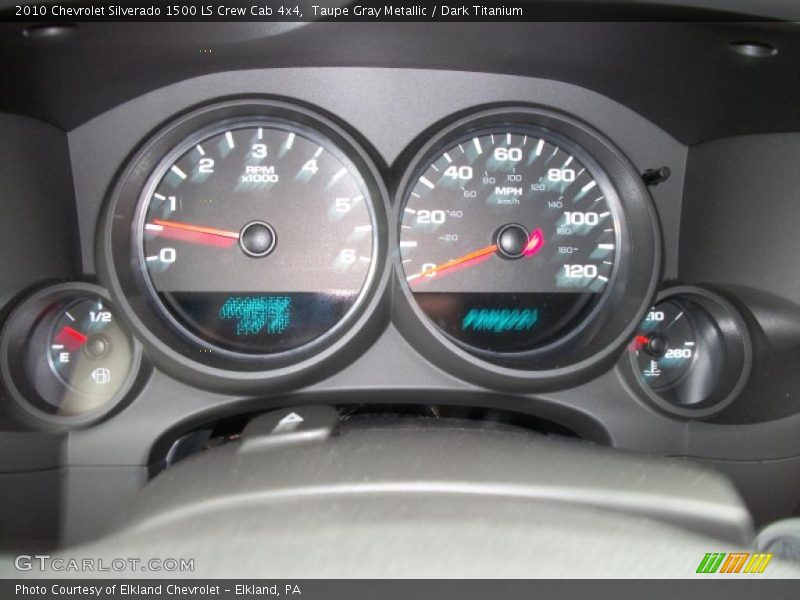 Taupe Gray Metallic / Dark Titanium 2010 Chevrolet Silverado 1500 LS Crew Cab 4x4