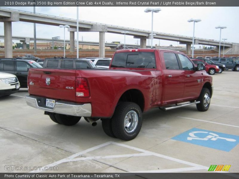 Inferno Red Crystal Pearl / Light Pebble Beige/Bark Brown 2010 Dodge Ram 3500 Big Horn Edition Crew Cab 4x4 Dually