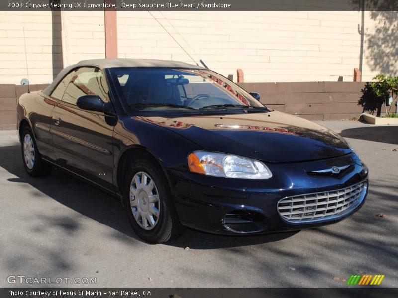 Deep Sapphire Blue Pearl / Sandstone 2003 Chrysler Sebring LX Convertible