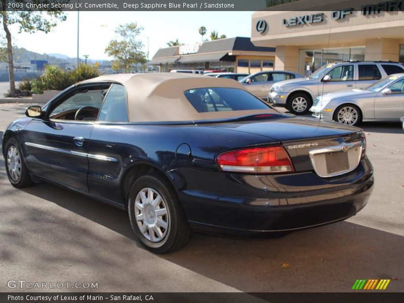 Deep Sapphire Blue Pearl / Sandstone 2003 Chrysler Sebring LX Convertible