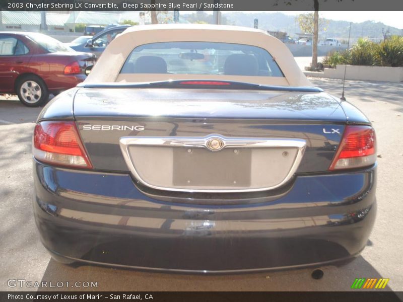Deep Sapphire Blue Pearl / Sandstone 2003 Chrysler Sebring LX Convertible