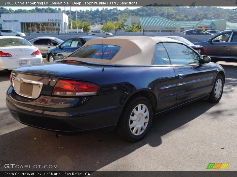 Deep Sapphire Blue Pearl / Sandstone 2003 Chrysler Sebring LX Convertible