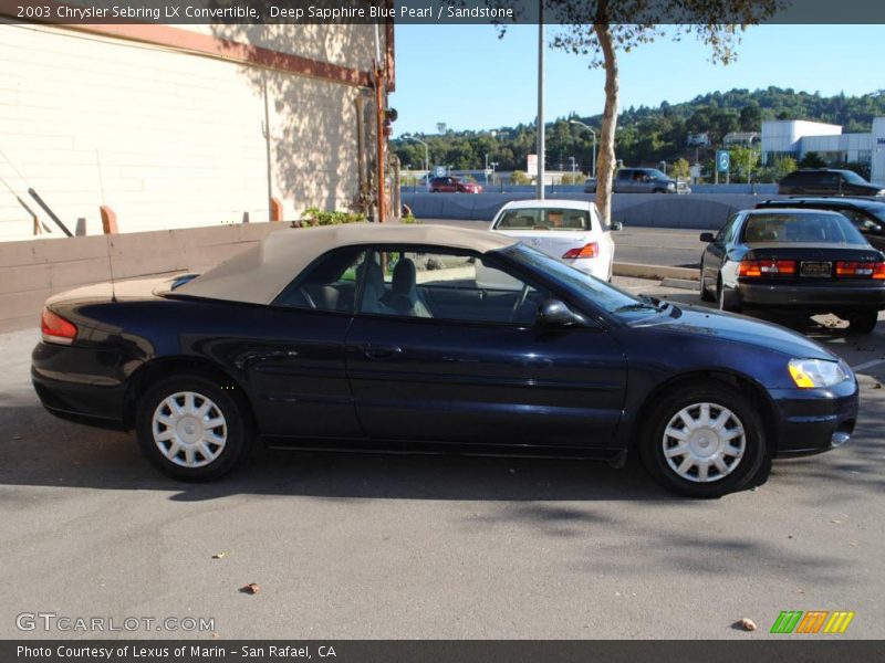 Deep Sapphire Blue Pearl / Sandstone 2003 Chrysler Sebring LX Convertible