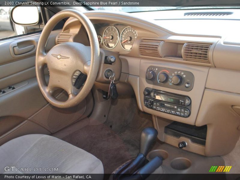 Deep Sapphire Blue Pearl / Sandstone 2003 Chrysler Sebring LX Convertible