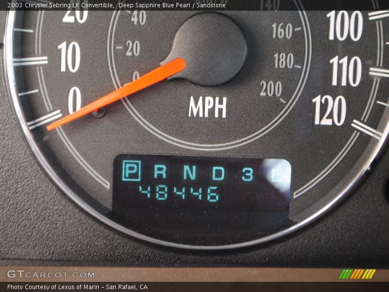 Deep Sapphire Blue Pearl / Sandstone 2003 Chrysler Sebring LX Convertible