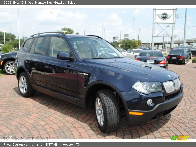 Monaco Blue Metallic / Beige 2008 BMW X3 3.0si