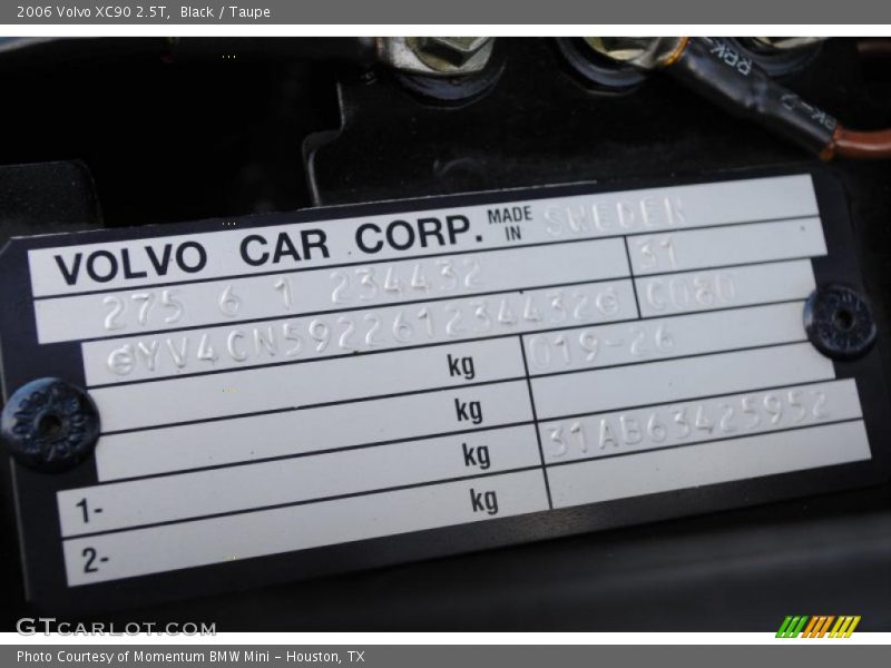 Black / Taupe 2006 Volvo XC90 2.5T