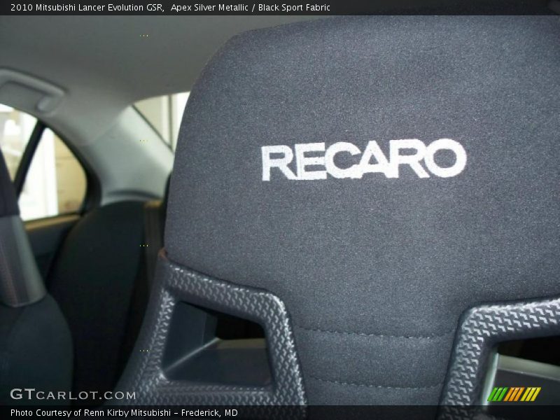 Apex Silver Metallic / Black Sport Fabric 2010 Mitsubishi Lancer Evolution GSR