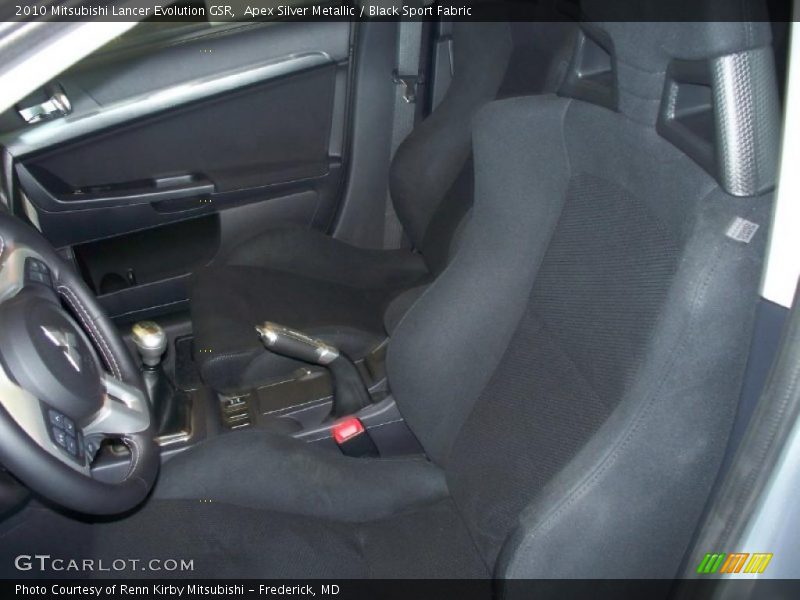 Apex Silver Metallic / Black Sport Fabric 2010 Mitsubishi Lancer Evolution GSR