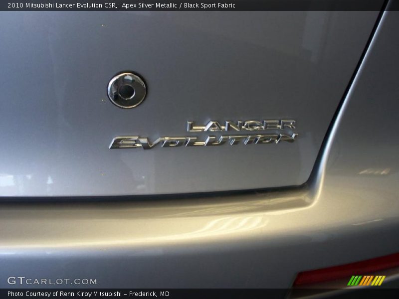 Apex Silver Metallic / Black Sport Fabric 2010 Mitsubishi Lancer Evolution GSR