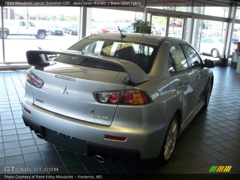 Apex Silver Metallic / Black Sport Fabric 2010 Mitsubishi Lancer Evolution GSR