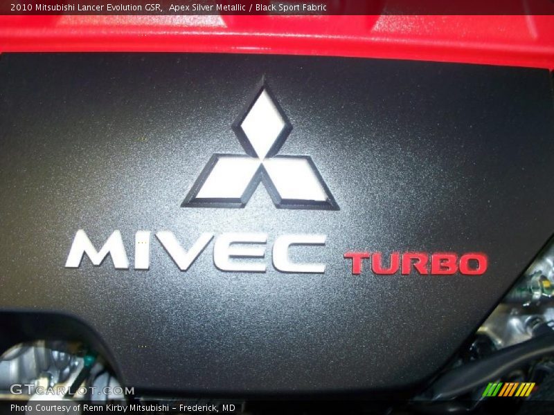 Apex Silver Metallic / Black Sport Fabric 2010 Mitsubishi Lancer Evolution GSR
