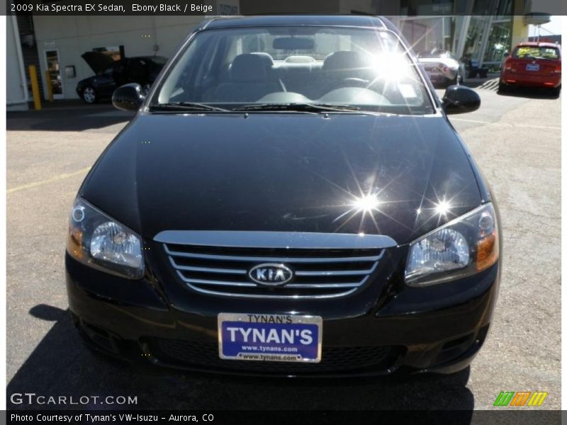 Ebony Black / Beige 2009 Kia Spectra EX Sedan