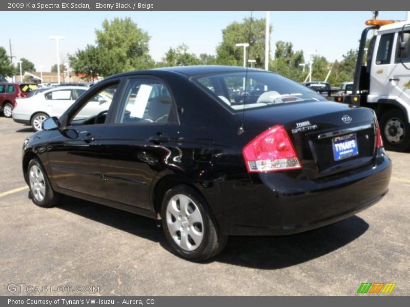 Ebony Black / Beige 2009 Kia Spectra EX Sedan