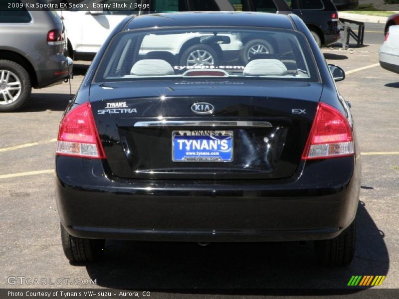 Ebony Black / Beige 2009 Kia Spectra EX Sedan
