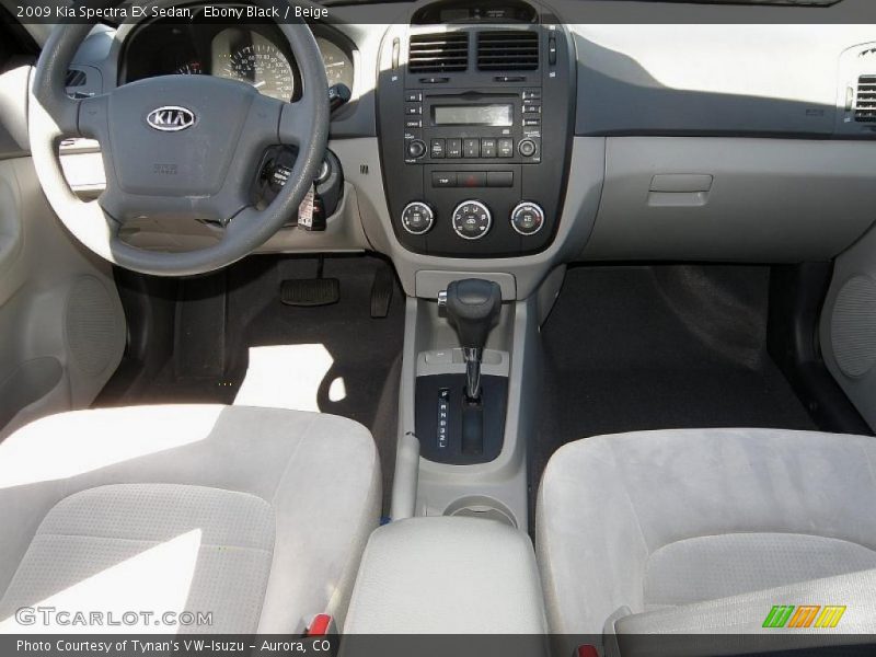 Ebony Black / Beige 2009 Kia Spectra EX Sedan