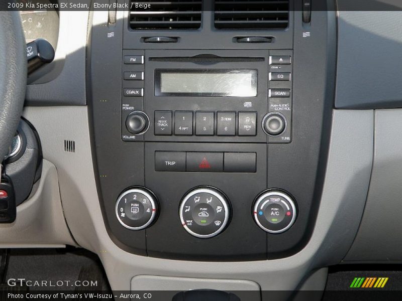 Ebony Black / Beige 2009 Kia Spectra EX Sedan
