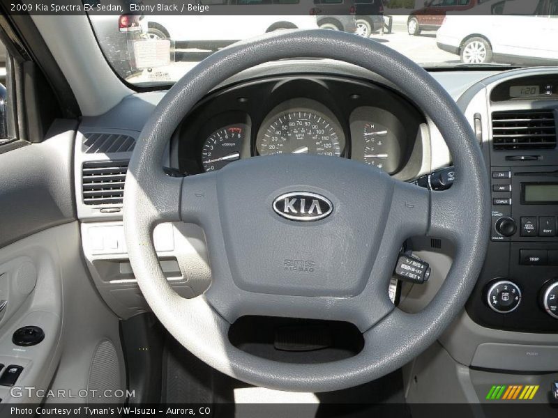 Ebony Black / Beige 2009 Kia Spectra EX Sedan