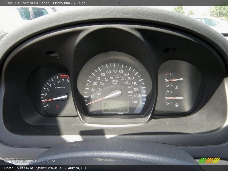 Ebony Black / Beige 2009 Kia Spectra EX Sedan