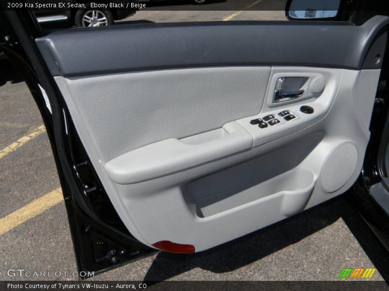 Ebony Black / Beige 2009 Kia Spectra EX Sedan