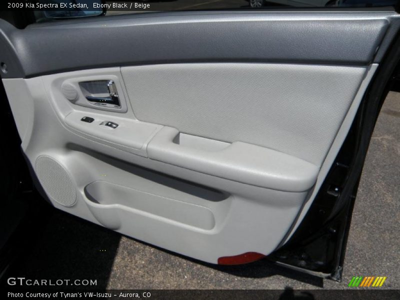 Ebony Black / Beige 2009 Kia Spectra EX Sedan